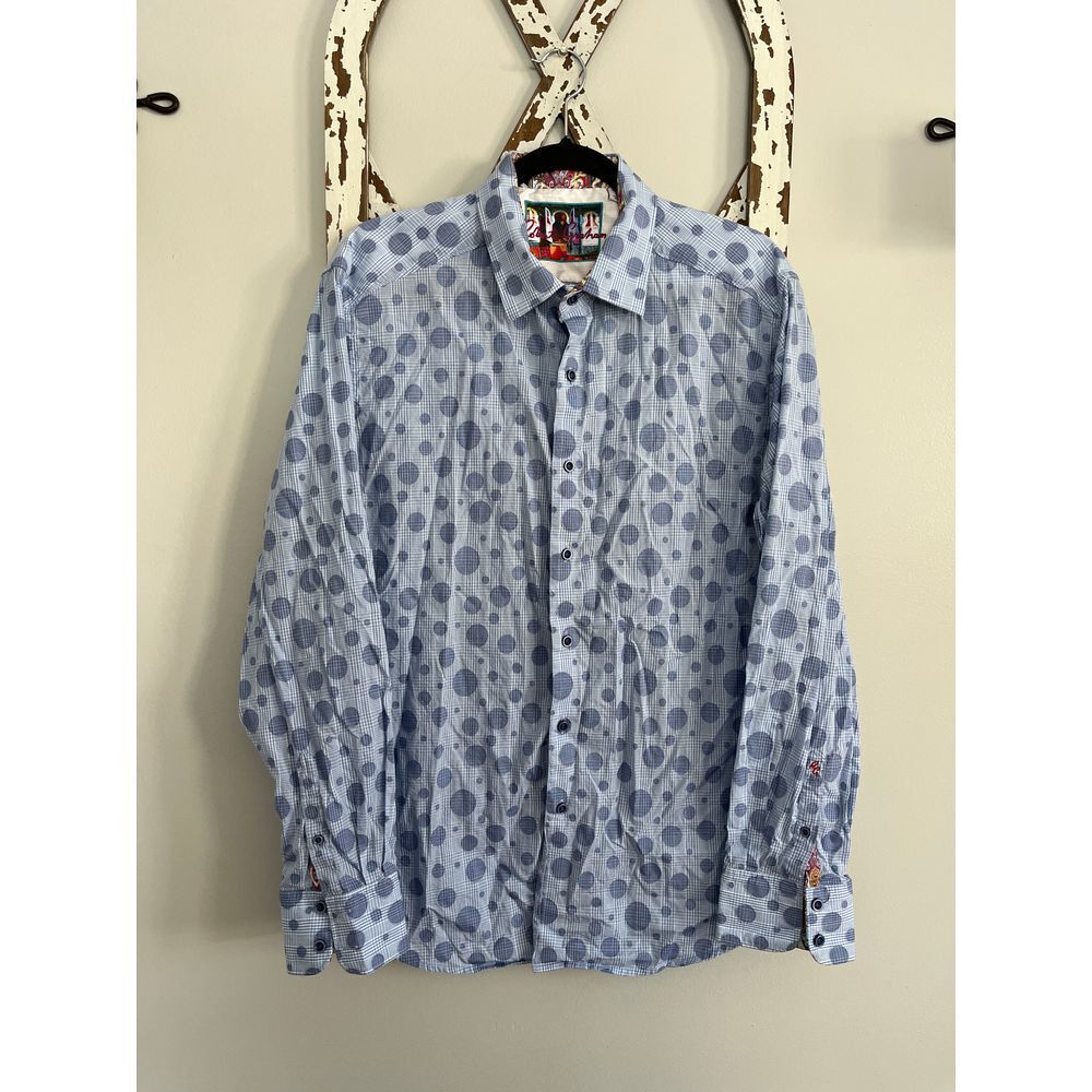 Robert Graham Blue Phillipe Long Sleeve Button Down Men's Size Large - Picture 1 of 9